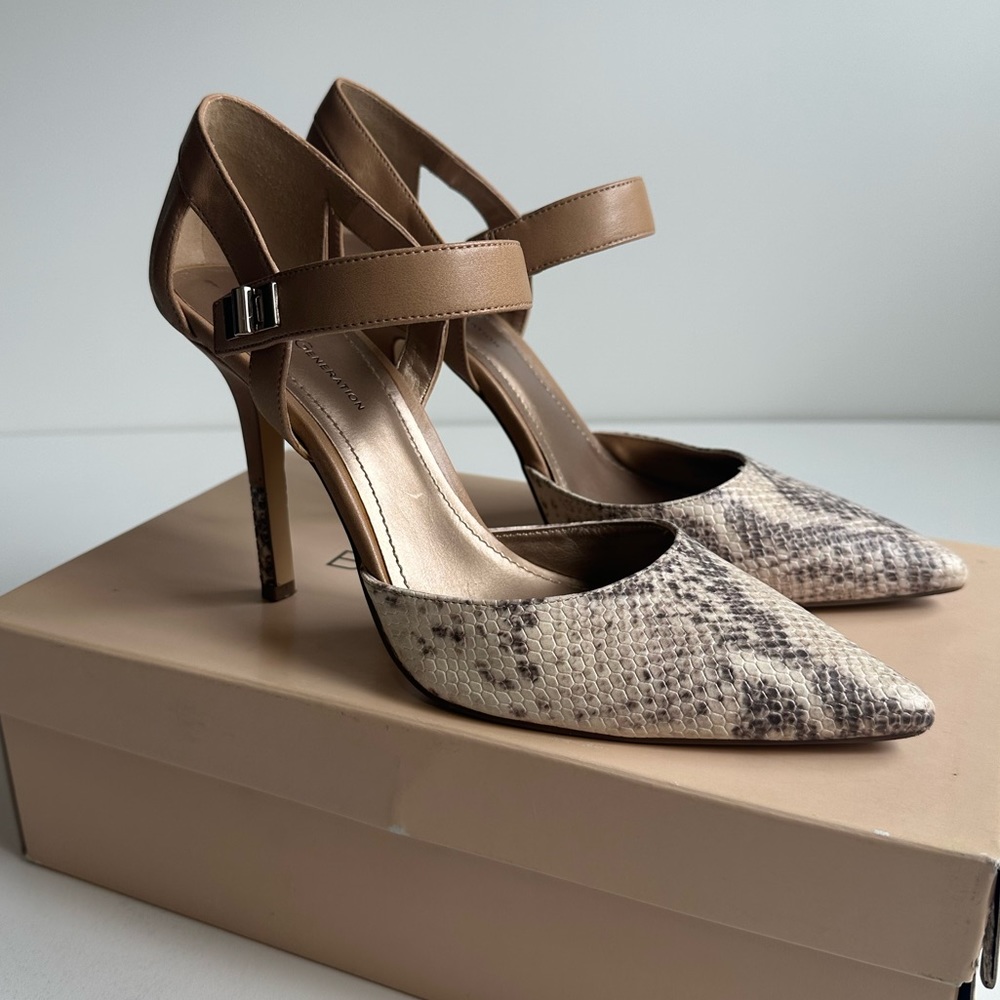 Bcbgeneration Pl-Dalby Pointed Toe Python Skin Nu… - image 3